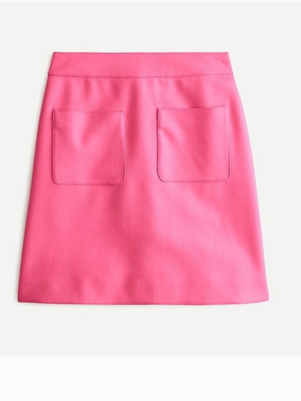 J. Crew Patch Pocket Mini Skirt in Double-Serge Wool | BRIGHT FUCHSIA | Size 6